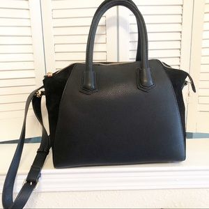 Sole Society Black Faux Leather Suede Bag